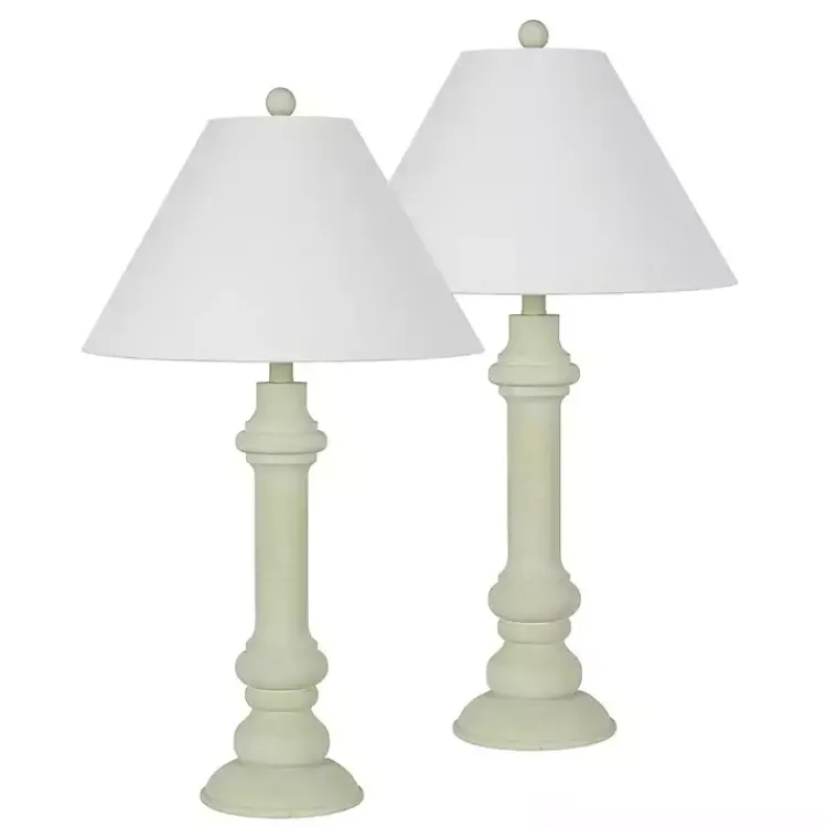 Kirklands Home Table Lamps|Pastel Green Coastal Ariel Table Lamps, Set of 2