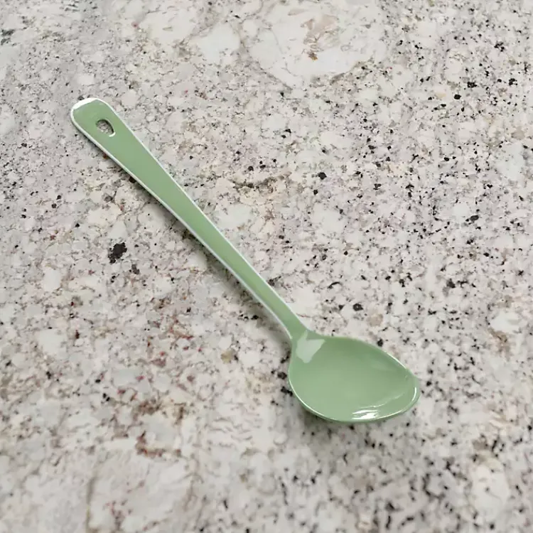 Kirklands Home Kitchen Accessories|Pastel Enamel Stainless Steel Mixing Spoon Green