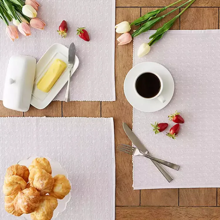 Kirklands Home Table Linens|Pastel Lavender Fog Dobby Placemats, Set of 6 Purple