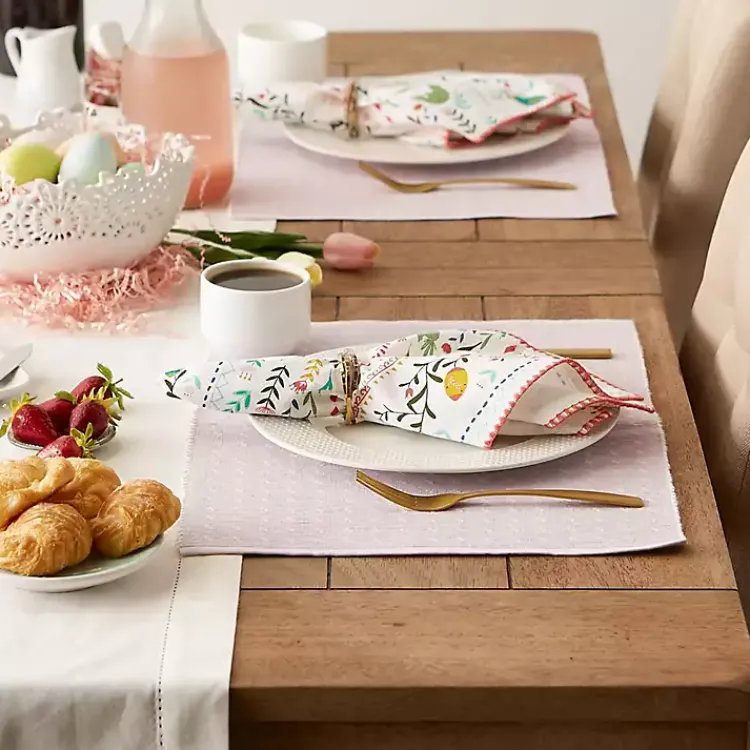 Kirklands Home Table Linens|Pastel Lavender Fog Dobby Placemats, Set of 6 Purple