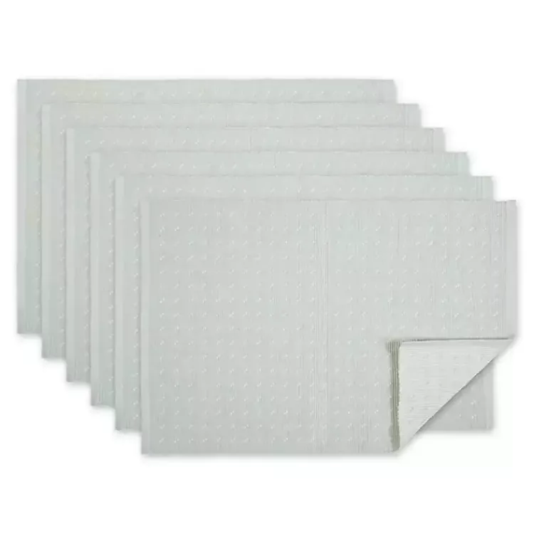 Kirklands Home Table Linens|Pastel Misty Dobby Placemats, Set of 6 Blue