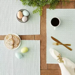 Kirklands Home Table Linens|Pastel Misty Dobby Placemats, Set of 6 Blue