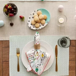 Kirklands Home Table Linens|Pastel Misty Dobby Placemats, Set of 6 Blue