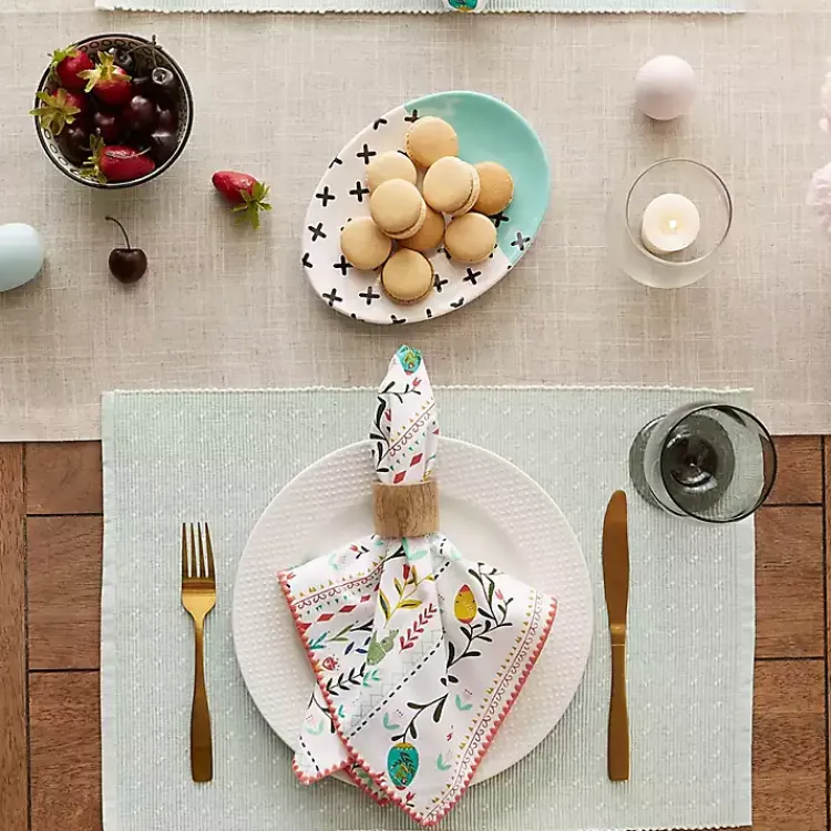 Kirklands Home Table Linens|Pastel Misty Dobby Placemats, Set of 6 Blue