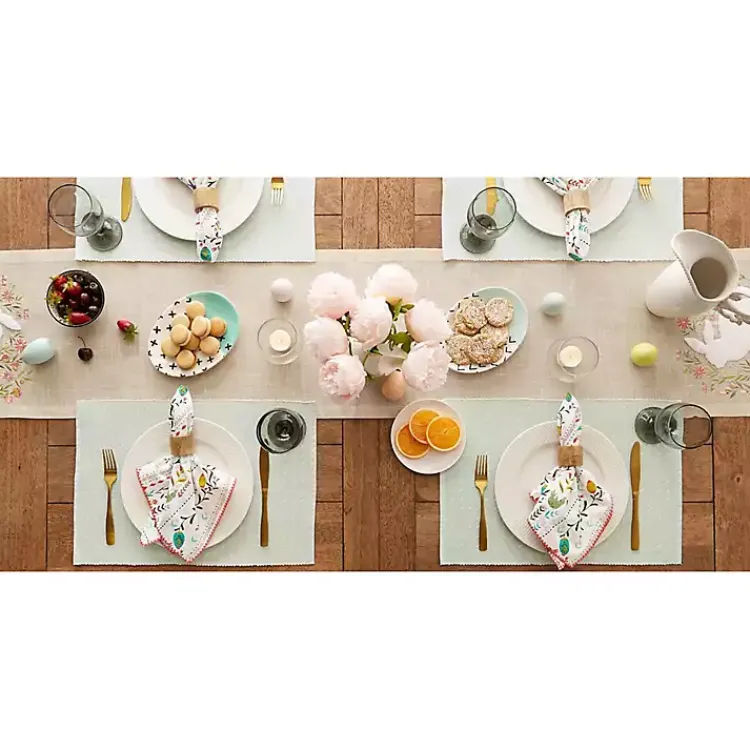 Kirklands Home Table Linens|Pastel Misty Dobby Placemats, Set of 6 Blue