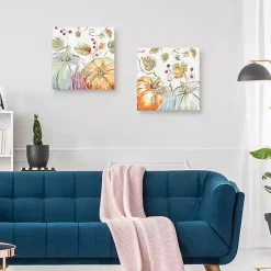 Best Pastel Pumpkins Canvas Art Prints, Set of 2 Fall