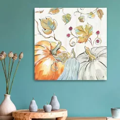 Discount Pastel Pumpkins Harvest Canvas Wall Plaque Fall