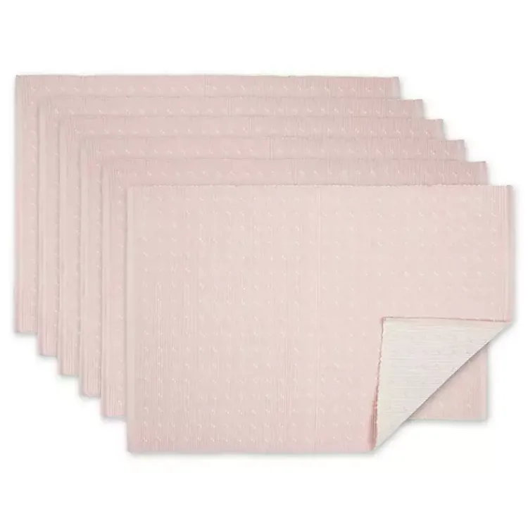 Kirklands Home Table Linens|Pastel Rose Dobby Placemats, Set of 6 Pink
