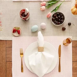 Kirklands Home Table Linens|Pastel Rose Dobby Placemats, Set of 6 Pink