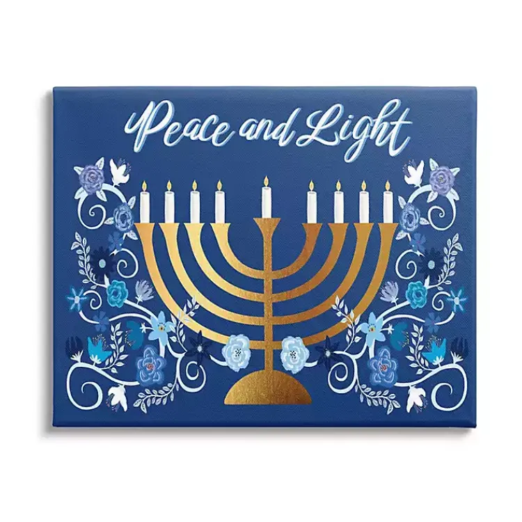 Outlet Peace and Light Menorah Canvas Art Print Hanukkah Decorations