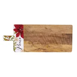 Hot Peace Poinesttia Wood Serving Board Christmas Dining & Entertaining