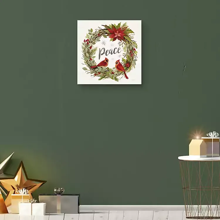 Clearance Peace Wreath Canvas Art Print Christmas Art & Wall Decor