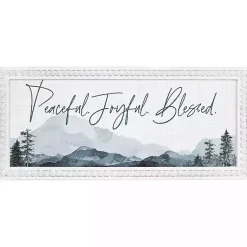 Peaceful Joyful Blessed Beaded Frame Wall Plaque Christmas Art & Wall Decor