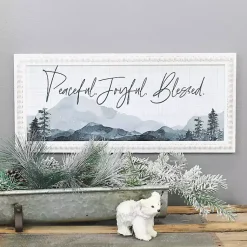 Peaceful Joyful Blessed Beaded Frame Wall Plaque Christmas Art & Wall Decor
