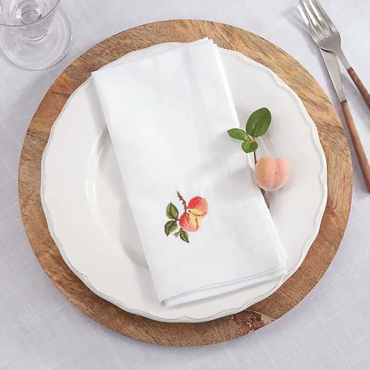 Kirklands Home Table Linens|Peach Embroidered 4-pc. Napkin Set
