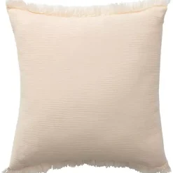 Outlet Peach Gauze Organic Fringe Throw Pillow Pillows