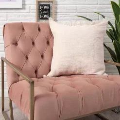 Outlet Peach Gauze Organic Fringe Throw Pillow Pillows