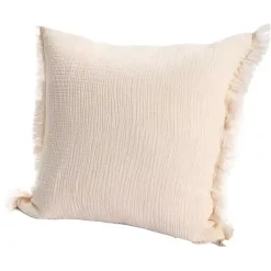 Outlet Peach Gauze Organic Fringe Throw Pillow Pillows