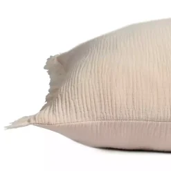 Outlet Peach Gauze Organic Fringe Throw Pillow Pillows