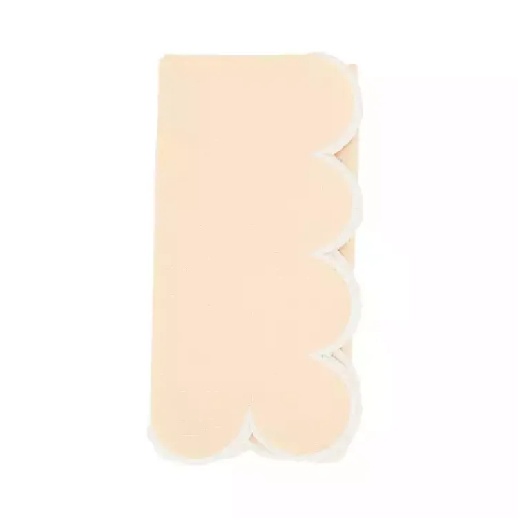 Kirklands Home Table Linens|Peach Scalloped Edge Napkins, Set of 4 Yellow