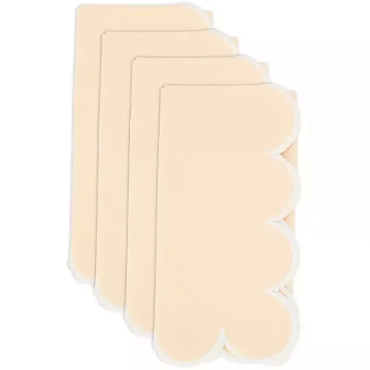 Kirklands Home Table Linens|Peach Scalloped Edge Napkins, Set of 4 Yellow