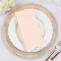 Kirklands Home Table Linens|Peach Scalloped Edge Napkins, Set of 4 Yellow