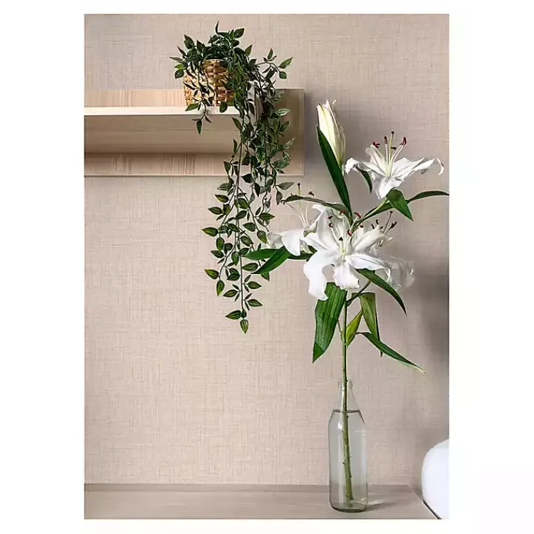 Kirklands Home Wall Murals & Wallpaper|Peach Textured Faux Fabric Peel & Stick Wallpaper