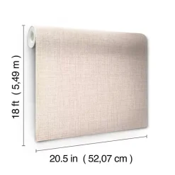 Kirklands Home Wall Murals & Wallpaper|Peach Textured Faux Fabric Peel & Stick Wallpaper