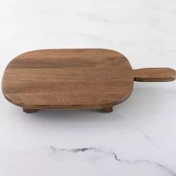 Kirklands Home Serving & Entertaining|Pedestal Mango Wood Rounded Serving Board Brown