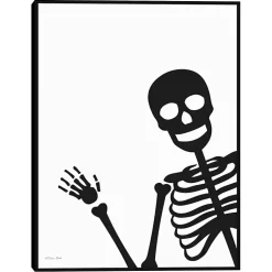 Hot Peek A Boo Skeleton Framed Canvas Art Print Halloween
