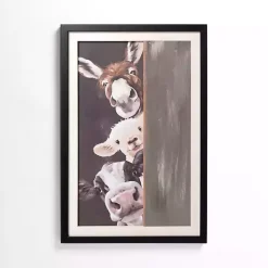 Kirklands Home Framed Art|Peeking Farm Friends Framed Art Print