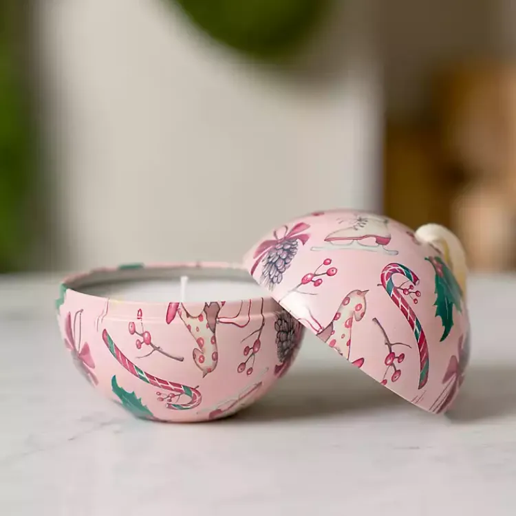 Peppermint Party Tin Candle Ornament Candles