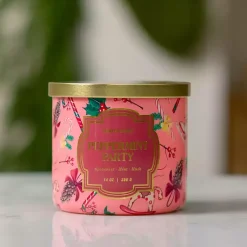 Clearance Peppermint Party Triple Wick Jar Candle Candles