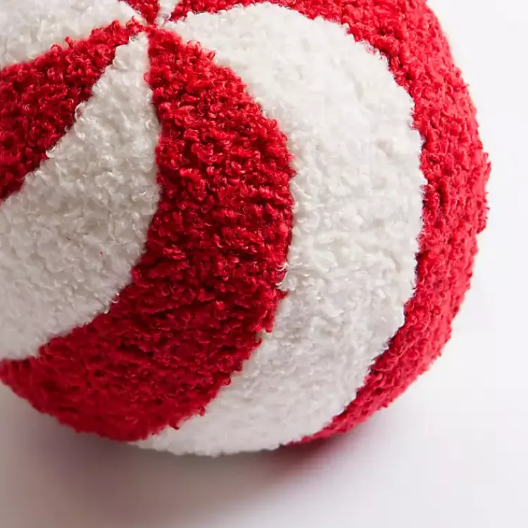 Sale Peppermint Sphere Teddy Pillow Christmas Pillows
