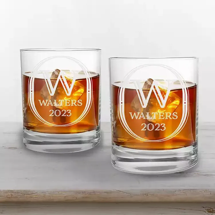 Kirklands Home Glassware & Drinkware|Personalized Art Deco Whiskey Glasses, Set of 2