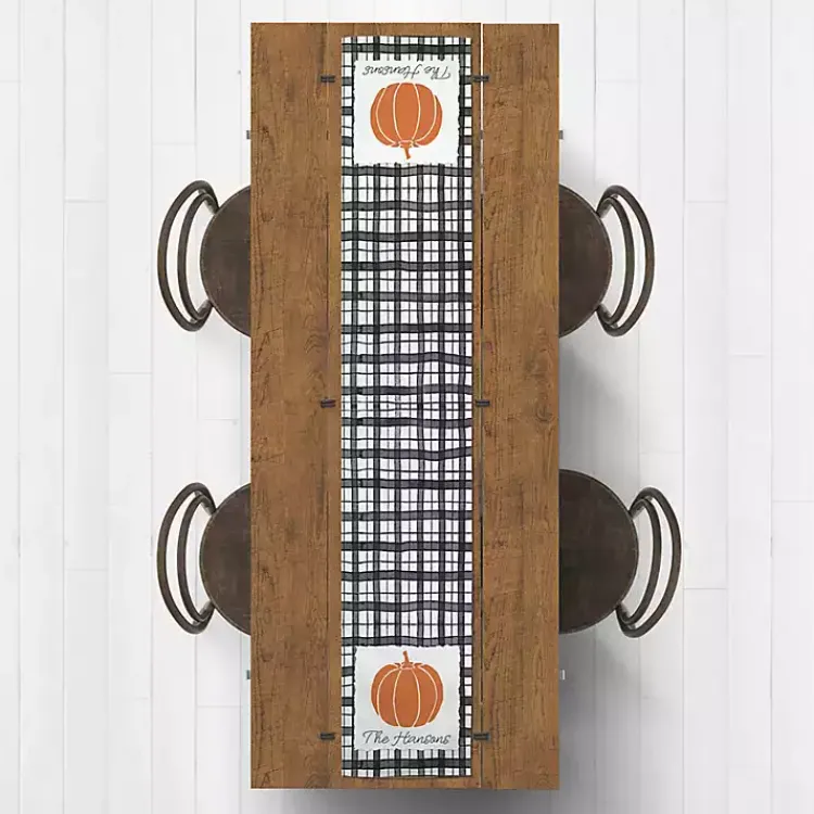 Kirklands Home Table Linens|Personalized Black and White Plaid Table Runner