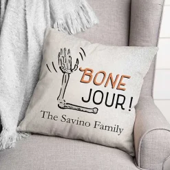 Discount Personalized Bone Jour Skeleton Halloween Pillow Halloween