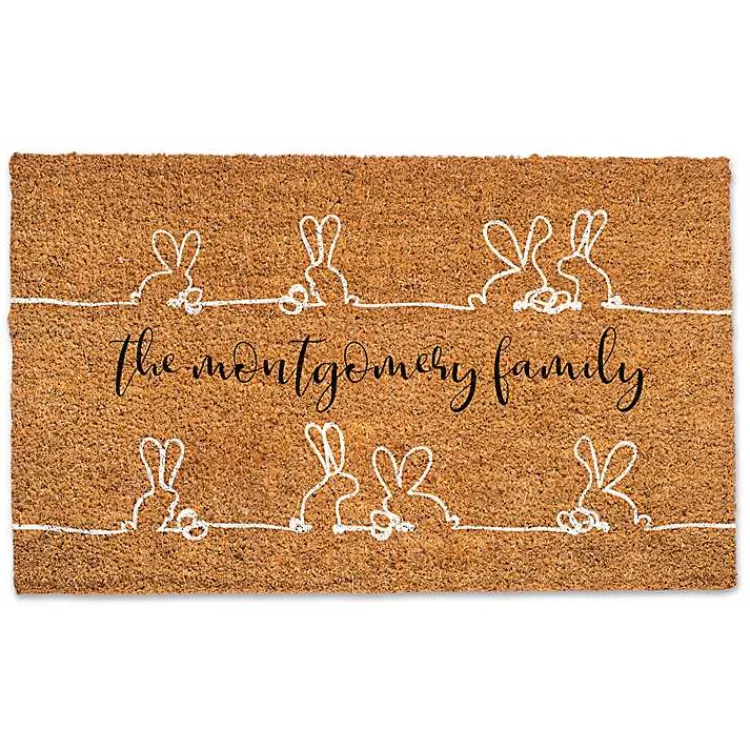Discount Personalized Bunny Sketches Doormat Easter Decorations