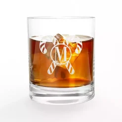 Hot Personalized Candy Cane Whiskey Glasses, Set of 2 Christmas Dining & Entertaining