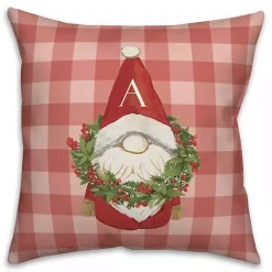 Personalized Christmas Gnome Monogram Pillow Christmas Pillows