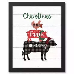 Best Personalized Christmas on the Farm Framed Print Christmas Art & Wall Decor