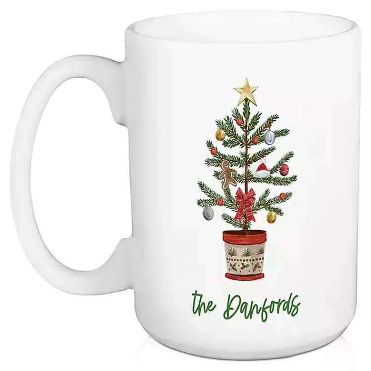 Online Personalized Christmas Tree Mugs, Set of 2 Christmas Dining & Entertaining