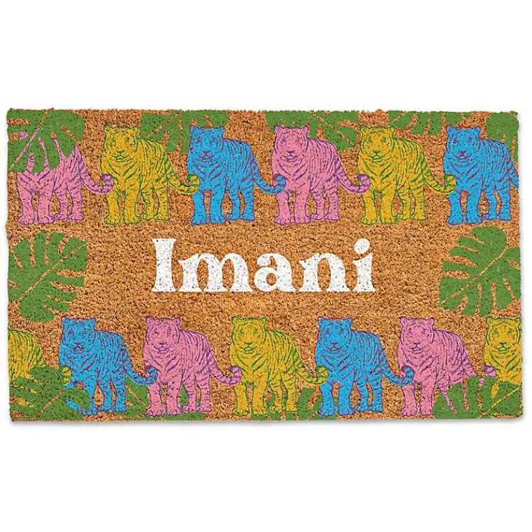 Kirklands Home Doormats|Personalized Colorful Tigers Coir Doormat