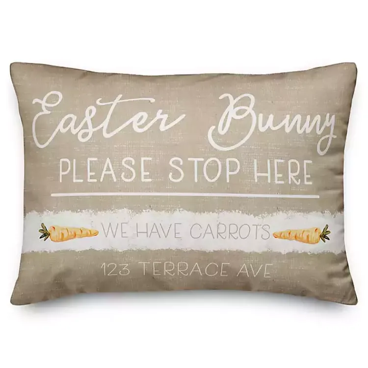 New Personalized Easter Bunny Stop Here Pillow Easter Decorations