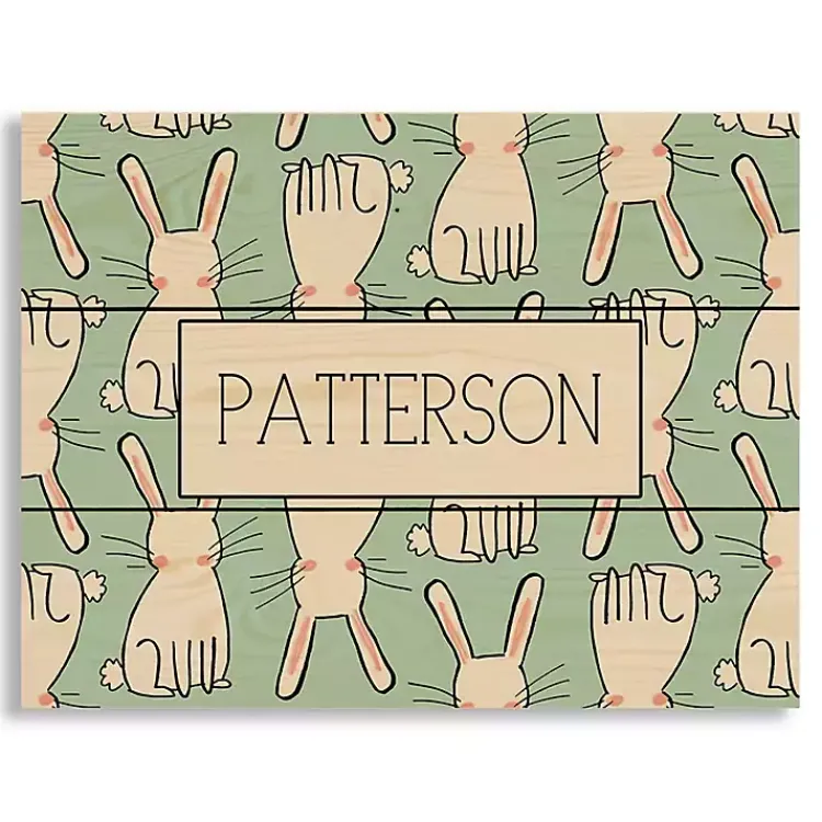 Clearance Personalized Easter Bunny Wood Art Print Easter Decorations
