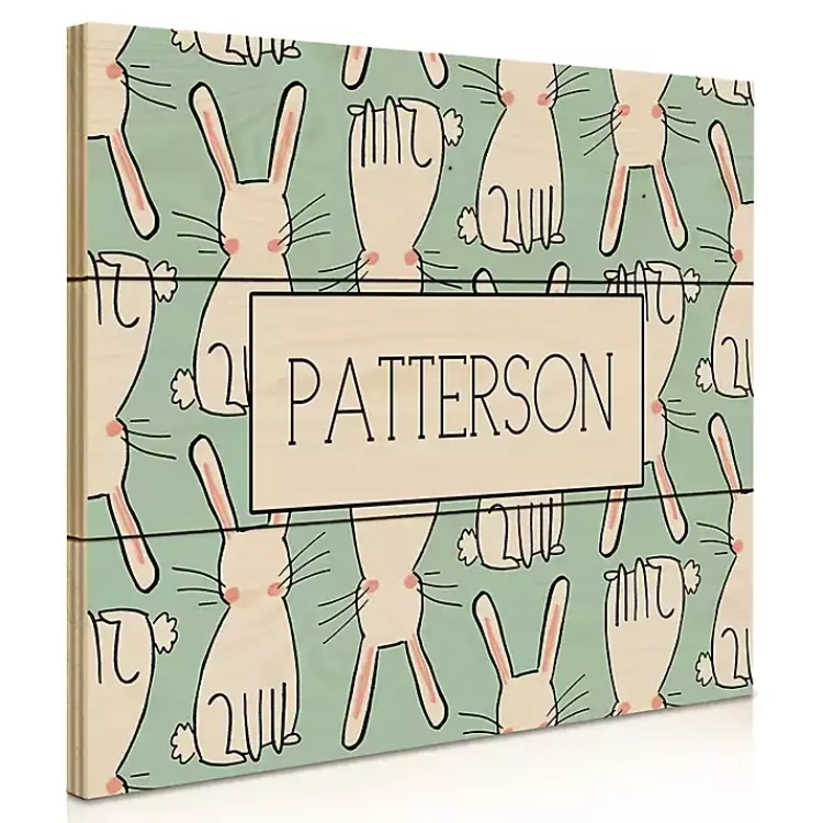 Clearance Personalized Easter Bunny Wood Art Print Easter Decorations