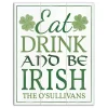 Hot Personalized Eat Drink and Be Irish Canvas Print St Patricks Day Decorations