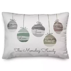 Personalized Family Ornaments Throw Pillow Christmas Pillows
