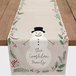 Online Personalized Family Snowman Table Runner, 90 in. Christmas Dining & Entertaining