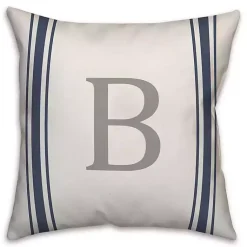 Personalized Farmhouse Stripe Monogram Pillow Pillows
